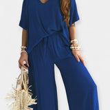 Veronika - Losse set met brede broek en luchtige blouse