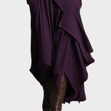 Teresa - Asymmetrische gebreide maxi-jurk met col