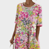 Elena - Losse en lichte midi-jurk met bloemen