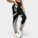 Hoge taille trainingsbroek met panterprint
