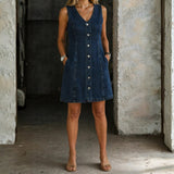 Lila - Casual Denim Overalls Jurk