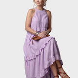 Katia - Maxi Jurk met Halter en Ruffles