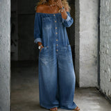 Helena - Jumpsuit met Lange Mouwen en Ontblote Schouders