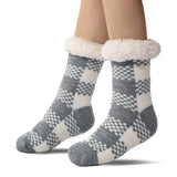 Monique | Geruite fleece huissokken