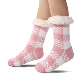 Monique | Geruite fleece huissokken