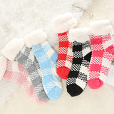 Monique | Geruite fleece huissokken