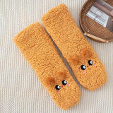 Maaike | Fleece huissokken met berensnoetje