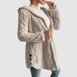 Barbora - Hoodie cardigan van kunstbont