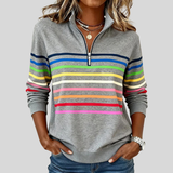 Prismeta | Multicolor Gestreepte Hoodie met Rits