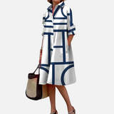 Midi-jurk met geometrisch patroon