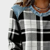 Ivy – Dames Hoodie met Patchwork Ruit