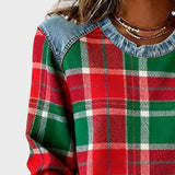 Ivy – Dames Hoodie met Patchwork Ruit