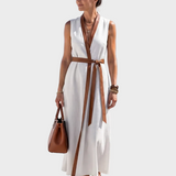 Lidia - Midi-jurk met Contrasterend Detail