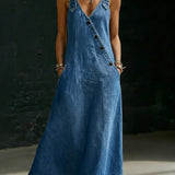 Vera - Lange Denim Knopjurk