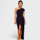 Elegante asymmetrische avondjurk