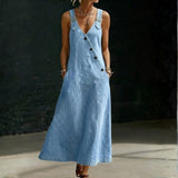 Vera - Lange Denim Knopjurk