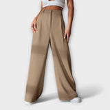 Brede damesbroek met hoge taille