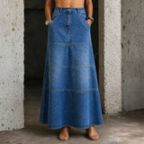 Mary - Middellange Denim Rok