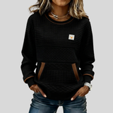 Mies | Gestructureerd colour-block sweatshirt met ronde hals
