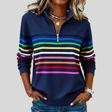 Prismeta | Multicolor Gestreepte Hoodie met Rits