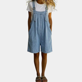 Lillian - Korte Denim Jumpsuit met Zachte Katoenen Touch