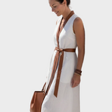 Lidia - Midi-jurk met Contrasterend Detail
