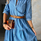 Barbara - Casual Elegante Denim Jurk