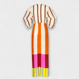 Kaya - Maxi jurk met decolleté en ballonmouwen