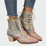 Meda - Leren schoenen met bloemen
