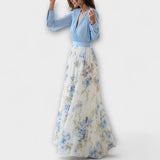 Harper - Glanzende bloemen maxi-jurk