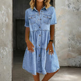 Sophia - Casual Elegante Denim Jurk