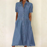 Carol - Korte Mouwen Denim Jurk