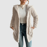 Barbora - Hoodie cardigan van kunstbont