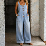 Sadie - Vintage Gewassen Katoenen Denim Overalls