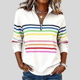 Prismeta | Multicolor Gestreepte Hoodie met Rits