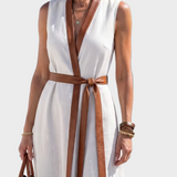 Lidia - Midi-jurk met Contrasterend Detail