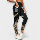 Hoge taille trainingsbroek met panterprint