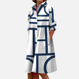 Midi-jurk met geometrisch patroon