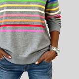 Prismeta | Multicolor Gestreepte Hoodie met Rits