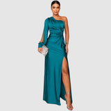 Meda - Elegante maxi jurk met één schouder