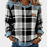 Ivy – Dames Hoodie met Patchwork Ruit