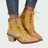 Meda - Leren schoenen met bloemen