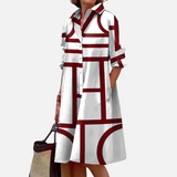 Midi-jurk met geometrisch patroon