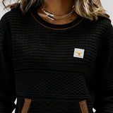 Mies | Gestructureerd colour-block sweatshirt met ronde hals