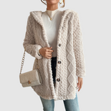 Barbora - Hoodie cardigan van kunstbont
