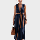 Lidia - Midi-jurk met Contrasterend Detail