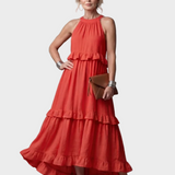 Katia - Maxi Jurk met Halter en Ruffles