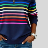 Prismeta | Multicolor Gestreepte Hoodie met Rits