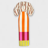 Kaya - Maxi jurk met decolleté en ballonmouwen