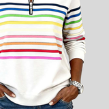 Prismeta | Multicolor Gestreepte Hoodie met Rits